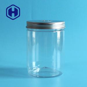 China Dried Sea Food Fish Plastic Packaging Jar 500ml With Aluminum Cap 113mm Height on sale