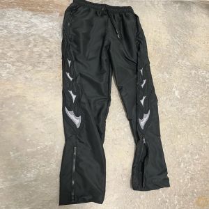 Casual Graphic Embroidered Patches Men Streetwear Joggers Stacked Flare Half