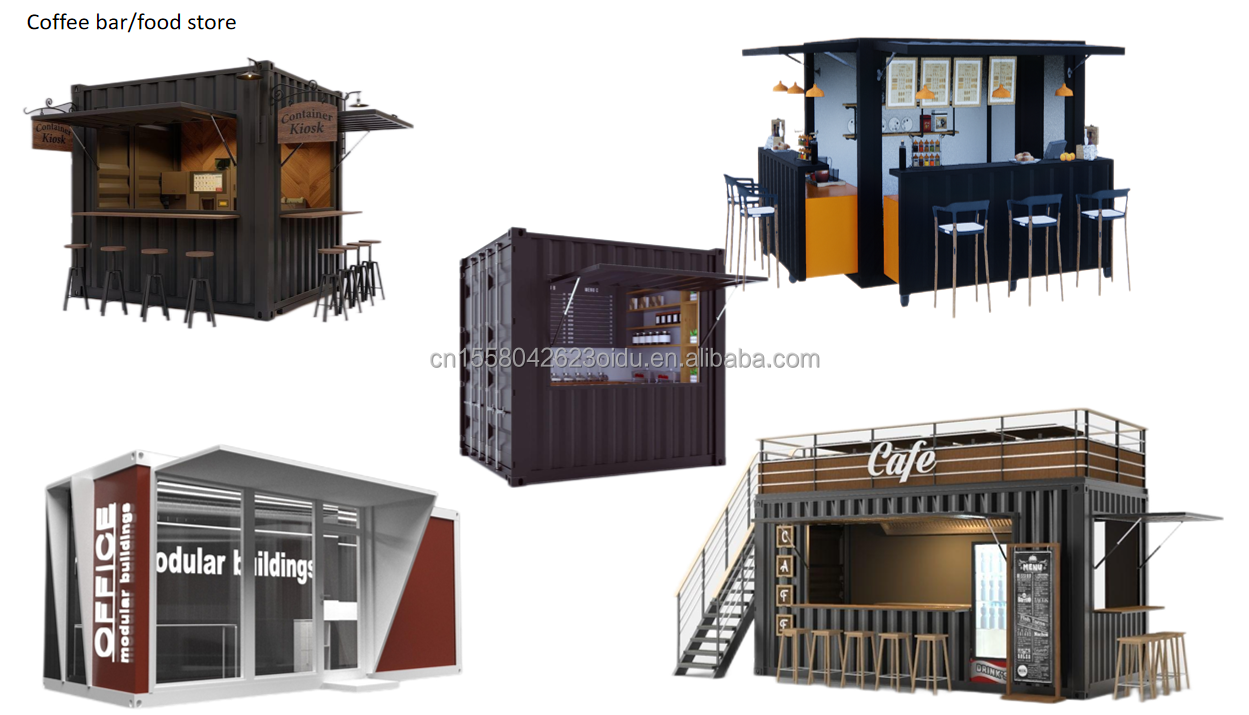 Shop 20ft 40ft Container Store Expansion Booth Design Your Own Outdoor Coffee Shop with Aluminum Alloy Windows