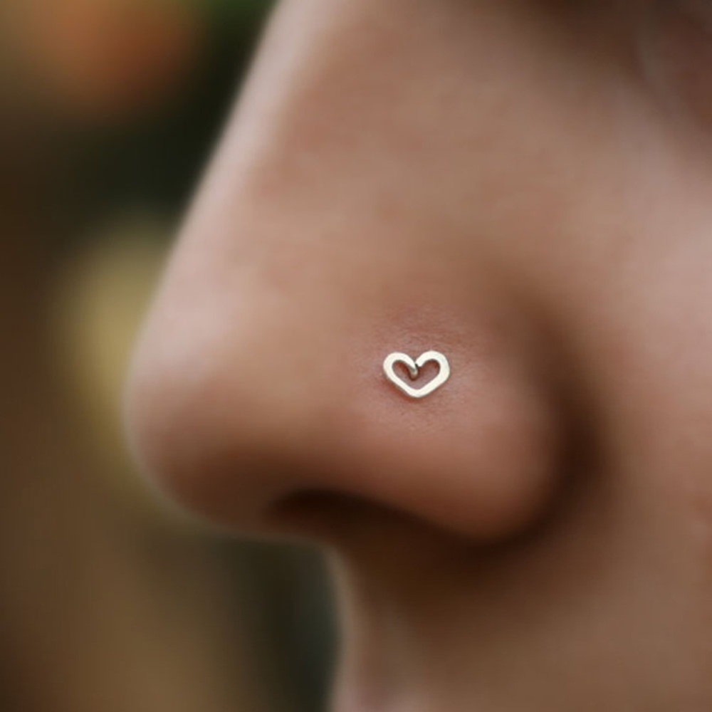 Stainless steel love heart multicolor nose Rings nose Hooks Body piercing Faux nose piercing body jewelry