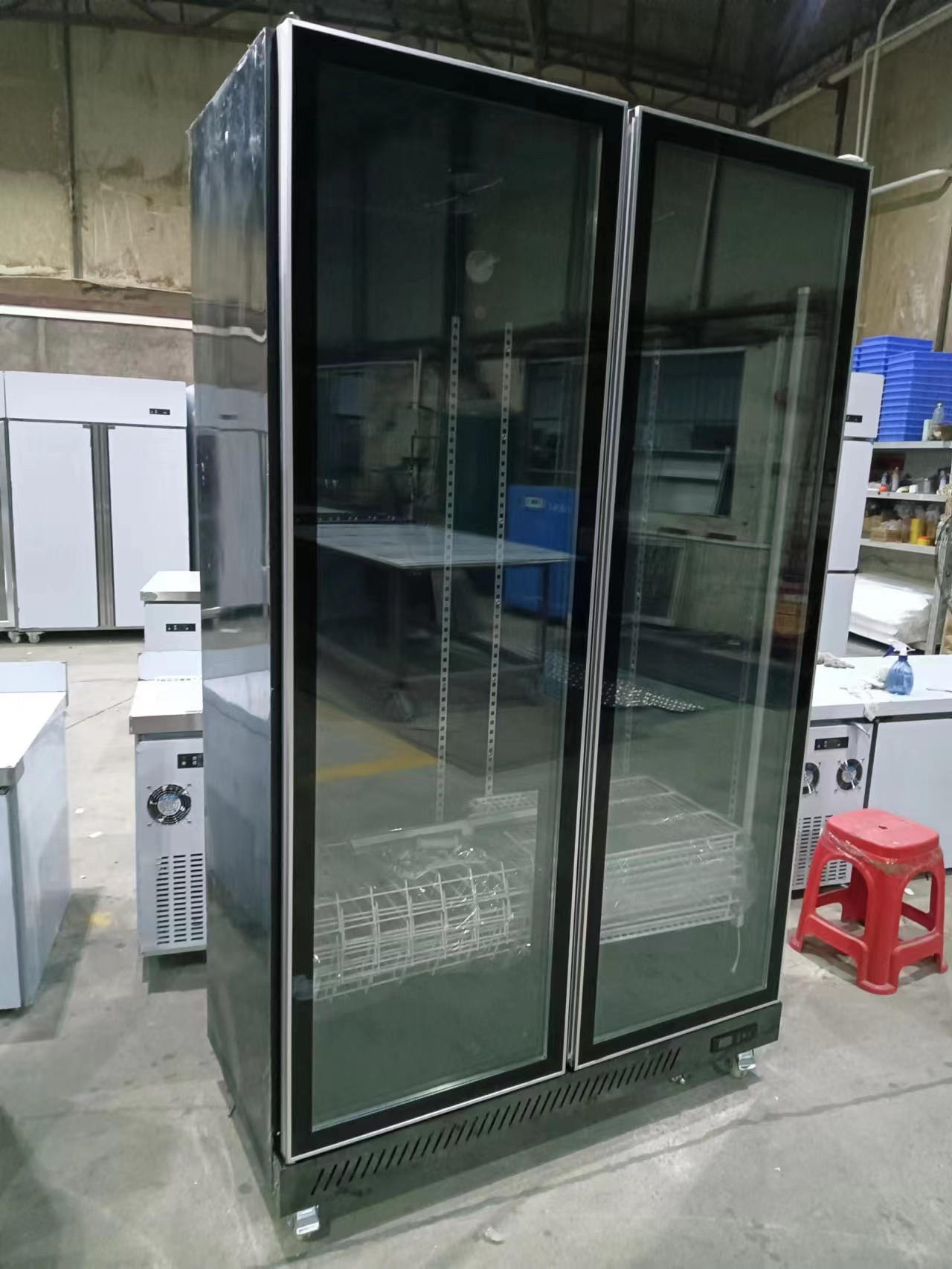 2 Glass Doors Beverage Display Fridge Commercial Upright Refrigerator