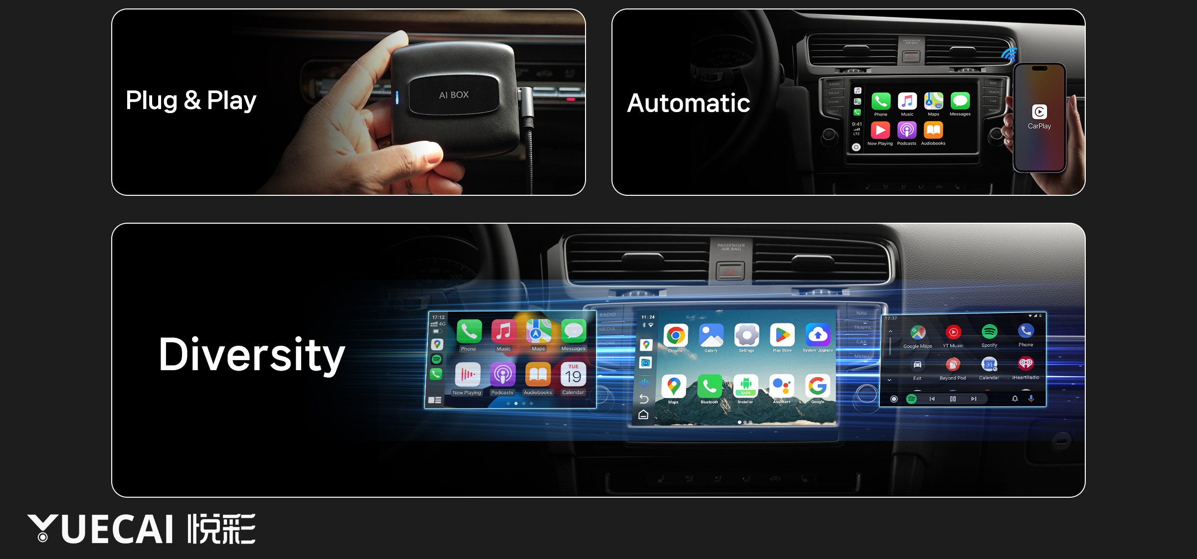 Android 12 Car Multimedia Smart Box Wireless Carplay Android Auto Ai Box