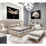 Pine King Size Leather Double Bed