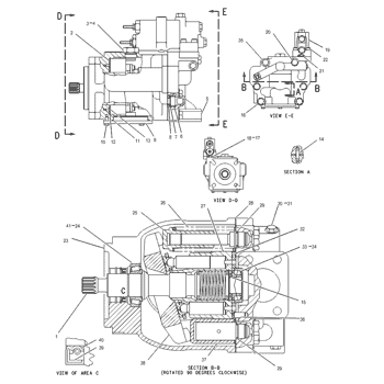 Caterpillar 6E0838 Parts scheme PUMP GP-PISTON