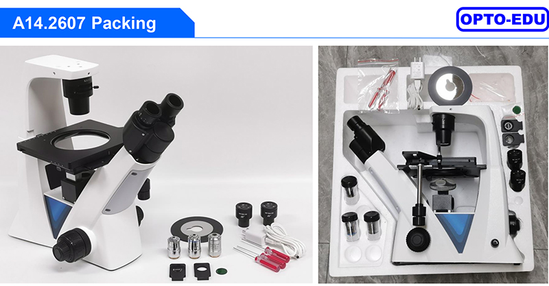 Opto Edu A14.2607 Inverted Scope Transmit Light Semi APO Binocular LED