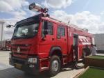 460hp 10 Wheeled Hydraulic Fire Truck , 18M Hydraulic Telescopic Water Rescue