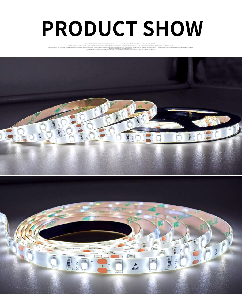 Foldable SMD 3528 LED Strip Light 60 Leds M DC 24V LED Decoration Rope Lamp