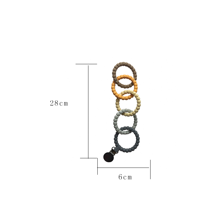 Eco Friendly Silicone Baby Teether Ring Shape Soft Teething Chew Beads