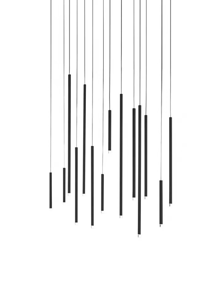 Black Tube Led Pendant Lamp For Living Room Contemporary Led Pendant Lights