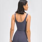 High Stretch Ribs Sweat-Wicking Gym Vests Womens Sportwear 2021 Slim Yoga Vest