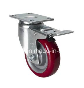 Wholesale Heavy-Duty 5024-85 Medium 4&quot; 130kg Plate Brake TPU Caster for Industrial Equipment from china suppliers