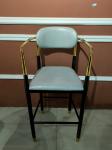 Delicate Smooth Texture 112cm Wrought Iron Bar Chair