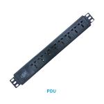 2500W 6 Way 19 Inch Rack PDU , Server Rack Power Strip Rack Mounted 10A