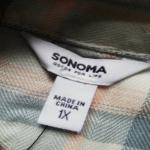 SONOMA Womens Plus Size Buffalo Plaid Shirt 60% Cotton 40% Polyester