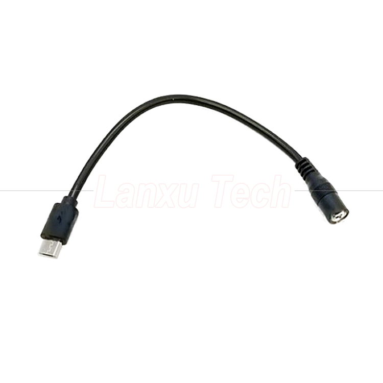 Micro USB Male to DC 3.5x1.35mm Female Jack Power Extension Cable for Fans LED Strips