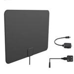 High Reliable 50 Mile Range Amplified Indoor Black ABS IEC HDTV Antenna