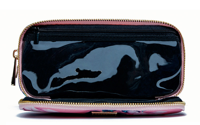 Wholesale Custom Vintage Floral Printed Waterproof Wash Cosmetic Bag