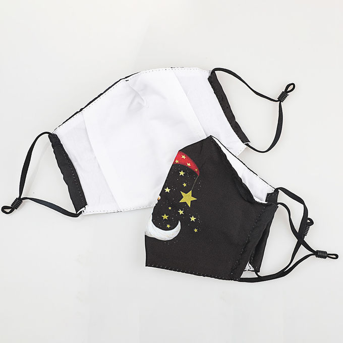 Washable Christmas Cotton Face Mask with Adjustable Loops and Nose