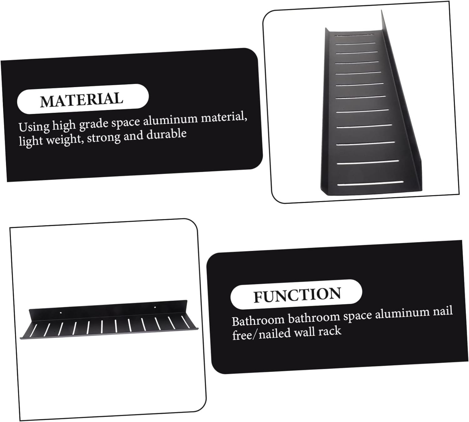 Carbon Steel Versatile Floating Shelves Wall Mounted Metal Wall Shelf with Lip Book Storage Stand Bracket