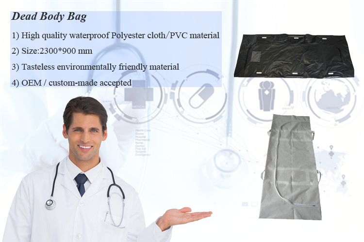 Manufacture Custom Central Zipper Disposable Waterproof Dead Body Packing Cross Bag