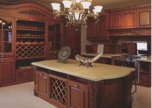 Wholesale 2.8m Solid Wood Kitchen Cabinets Island Bar from china suppliers