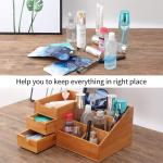 Living Room Jewelry Storage Cabinet Dressing Table Top Bamboo Cosmetics Display