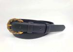 Black 2.5cm Women's Fashion Leather Belts Metal Pin Buckle