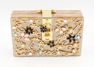 Wholesale Fashion customize jewel box ladies party bag bridal handbag acrylic clutch bag from china suppliers
