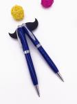 Best quality blue color metal engraving logo ball point pen