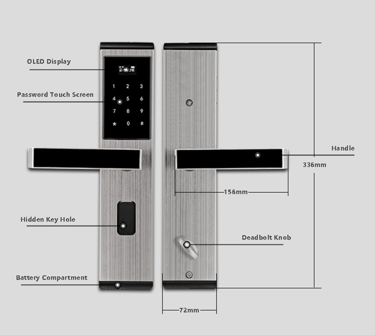 Wooden Door Apartment Door Locks Digital Unlock With Card Password