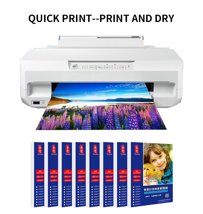 A4 140g Cast Coated Double Side Inkjet Paper Thin Premium Glossy