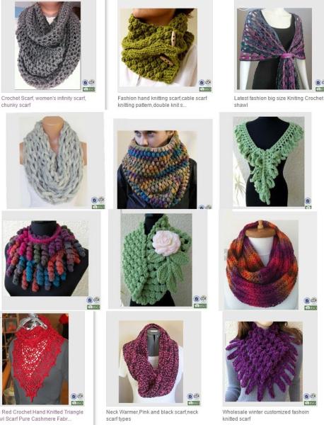 Fashion Accessory New Style Knitting Scarf Loopschal Wave Knit Scarf, Crocheted