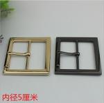 Free sample eco-friendly metal material zinc alloy 50 mm square coat pin belt