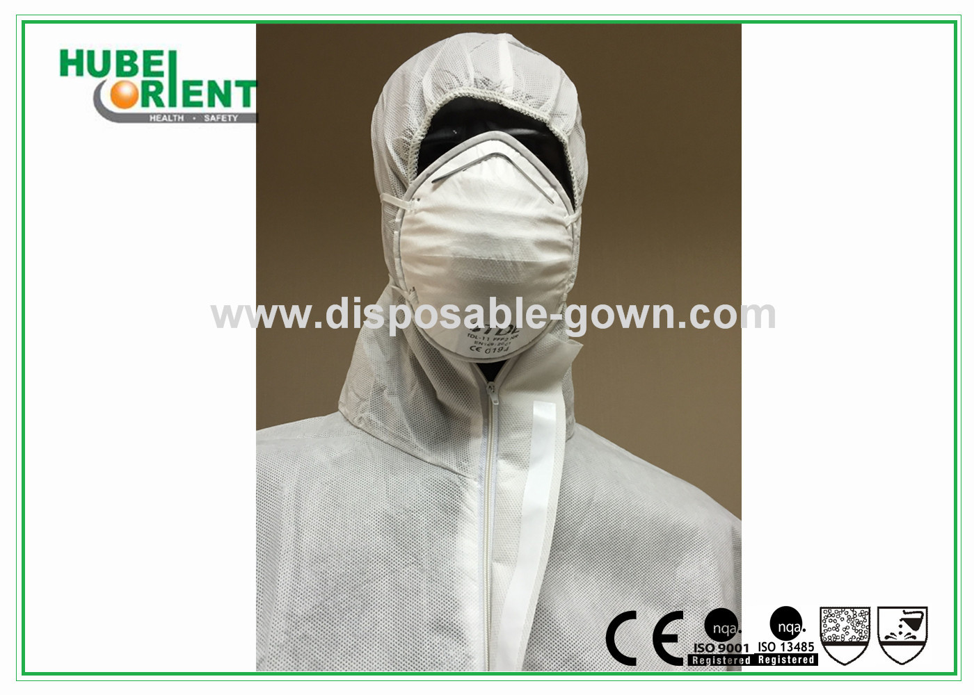Splash Proof Type 5 6 SMS Disposable Coveralls With Hood