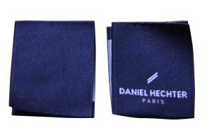 Wholesale Custom Made Blue Embroidered Cotton Woven Labels For Clothing / Hats / Gloves from china suppliers