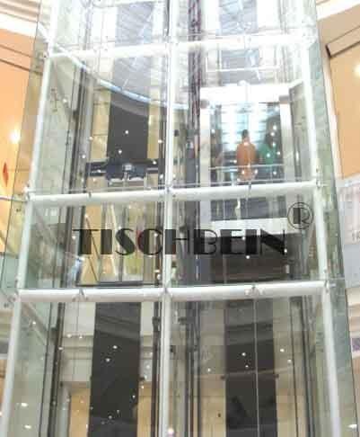 1250kg 1350kg 1600kg 1.5m/s Residential Panoramic Elevator Steel Structure Shaft