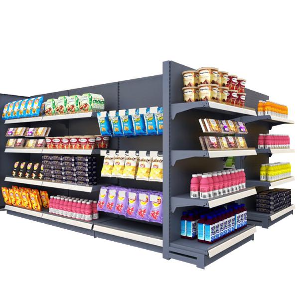 OEM / ODM Metal Supermarket Shelves Gondola Display Shelves For Retail Products