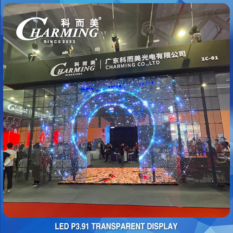 P3.91-7.8 Transparent Glass LED Screen 4K 3840Hz 500X1000mm