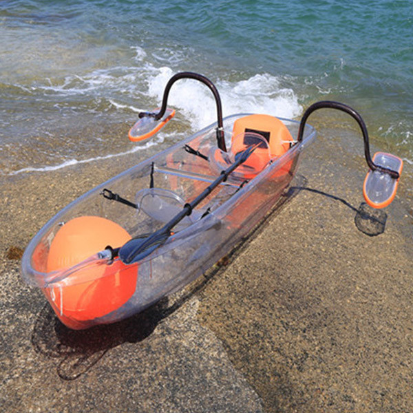 Small Unbreakable Clear Plastic Kayak Lightweight For Fishing 31cm / 13 " Depth