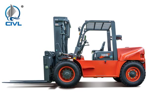 10 Ton Diesel Forklifts / 92 Kw Engine Forklift Truck Material Handling