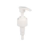 White Flat Strip Ribbed Rosette Plastic Lotion Pump 28/410 Screw Unlock Press