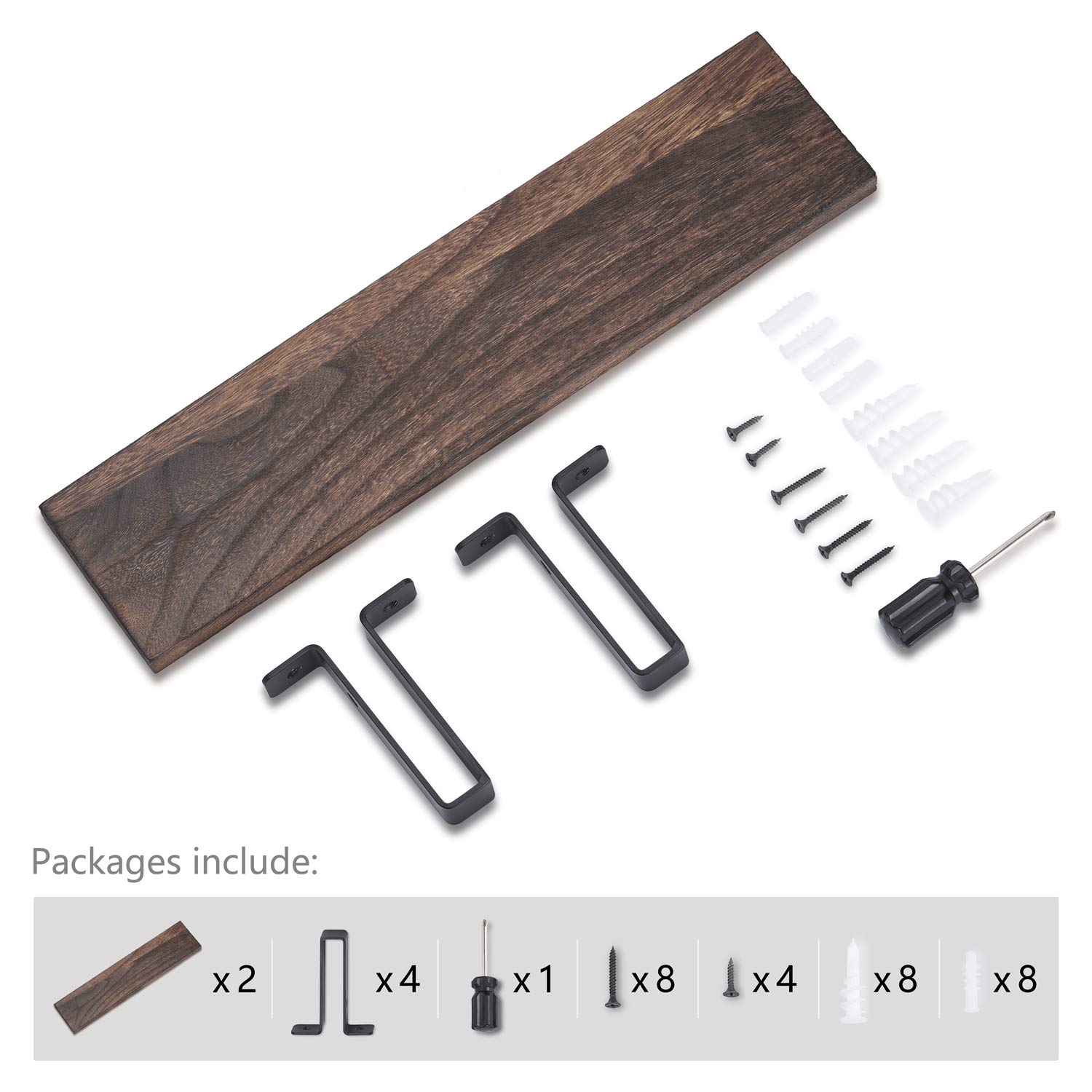Rustic Wood Floating Shelves Wall Storage Triangle Bracket for Custom Size Industrial