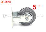 5 Inch Non Skid Heavy Duty Roller Wheels Flat Directional PU Caster Wheel