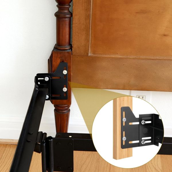 Side view of headboard adapter bracket showing structural design