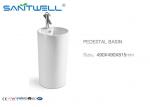 Free Standing white pedestal basin Elegant Design sanitaryware ceramic bathroom