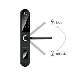Wholesale Aluminum Sliding Door Smart Lock European Standard 5 In 1 Keyless Fingerprint Door Lock from china suppliers