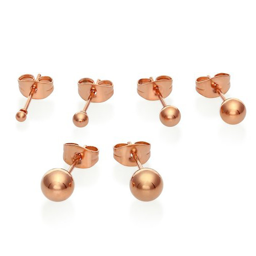 Fashion Jewelry Earrings Stainless Steel Round Ball Stud Earrings 4-10mm