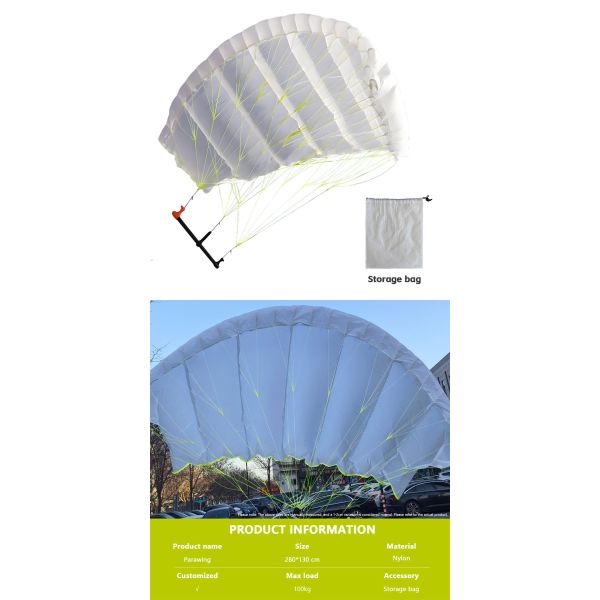 Beginner Friendly Parawings 280 X 130cm Skateboard Teaching Kitesurf Pump