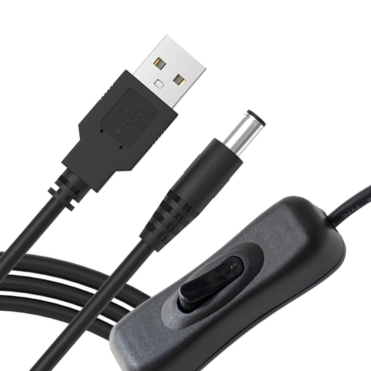 1m 5V USB to DC 5.5x2.1mm Power Charger Extension Cable with ON OFF Switch for Led