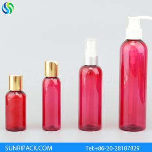 Wholesale 120ml red cosmo round plastic bottle, 4oz red cosmo round pet bottle, 2oz cosmo bottle from china suppliers